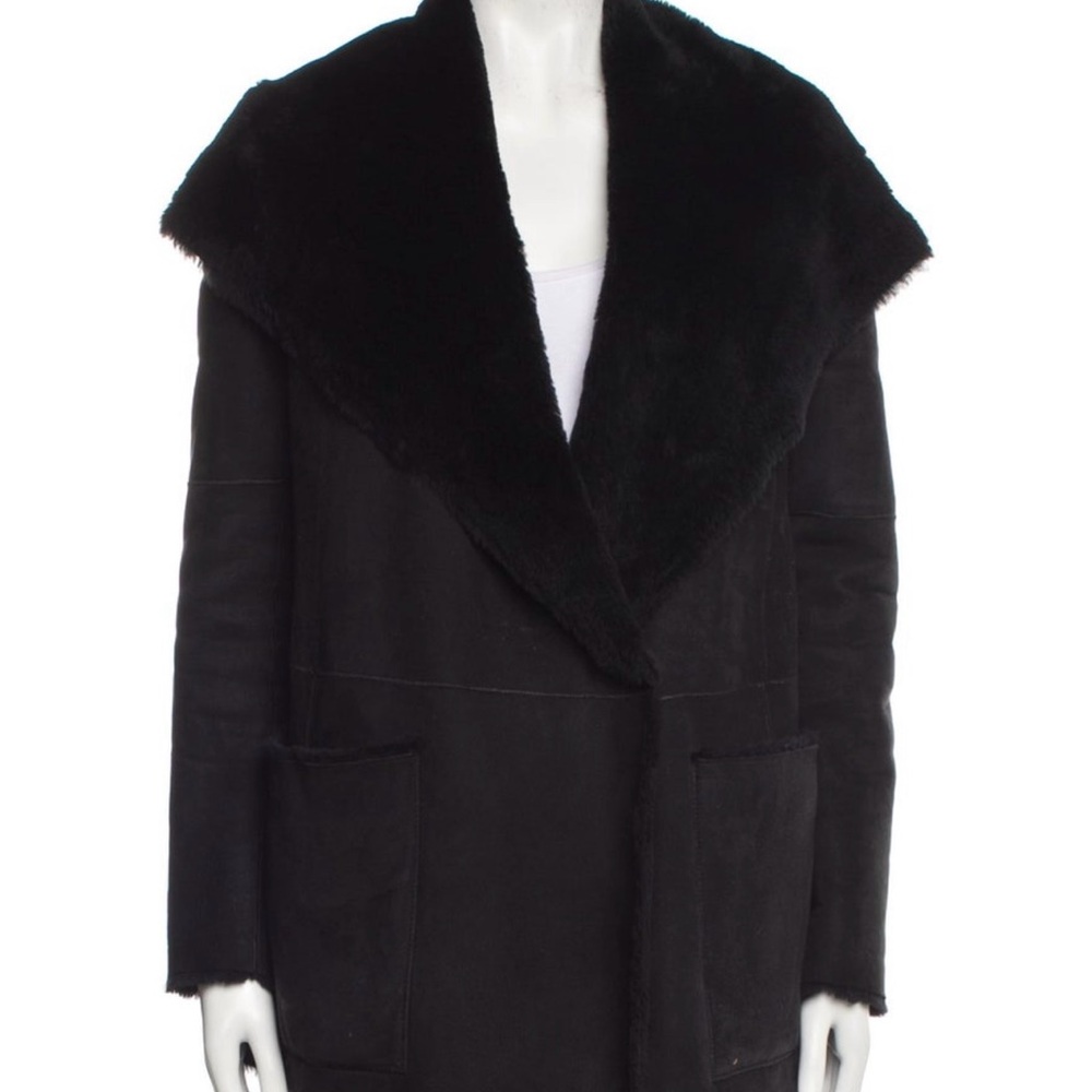 Vince Black Leather Shearling Jacket. Soooo soft
